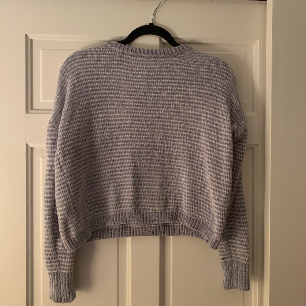 Grey Striped Design Lab Chenille Sweater